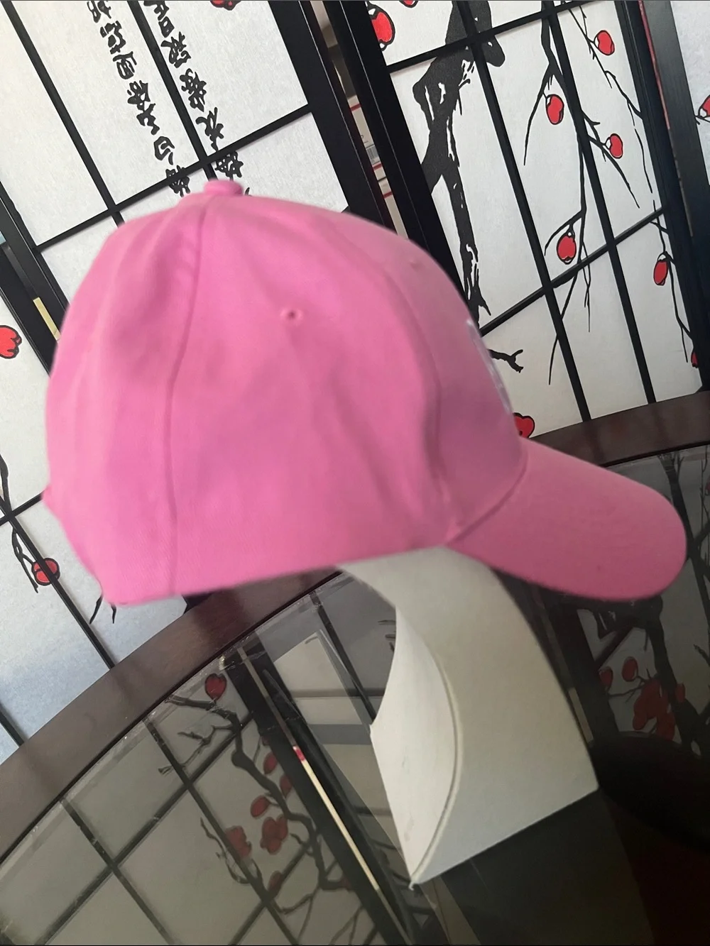 Barbie Hot Pink Embroidered Logo Baseball Hat with adjustable snap back